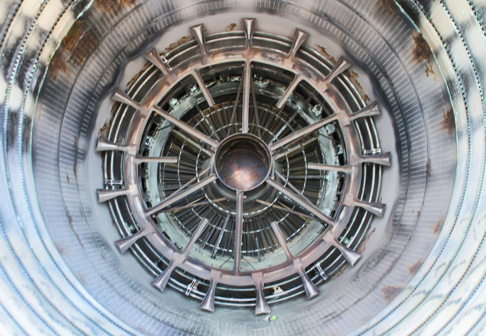 Magnetoplasmadynamic thruster firing in a vacuum chamber